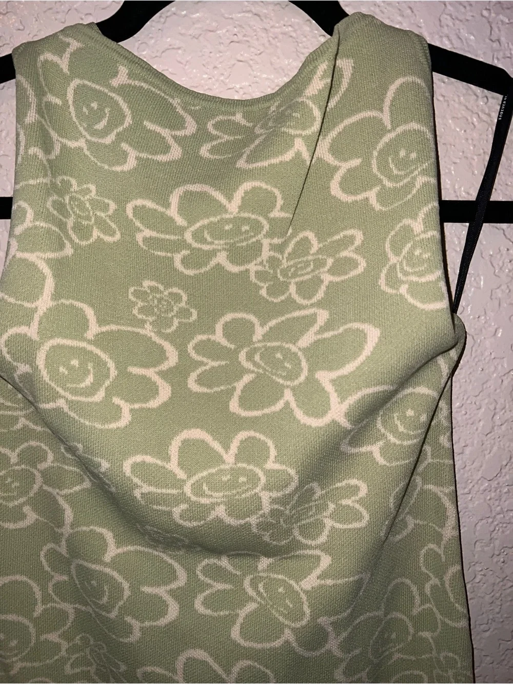 NWT Forever 21 Green Floral Knit Mini Dress - Picture 2 of 4